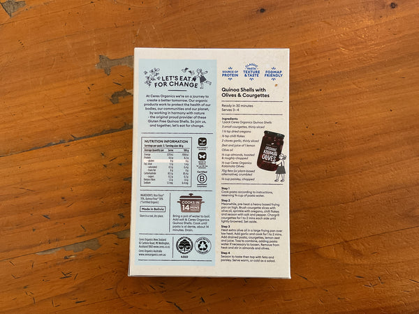 Quinoa Rice Pasta Shells – Soulfood Organic